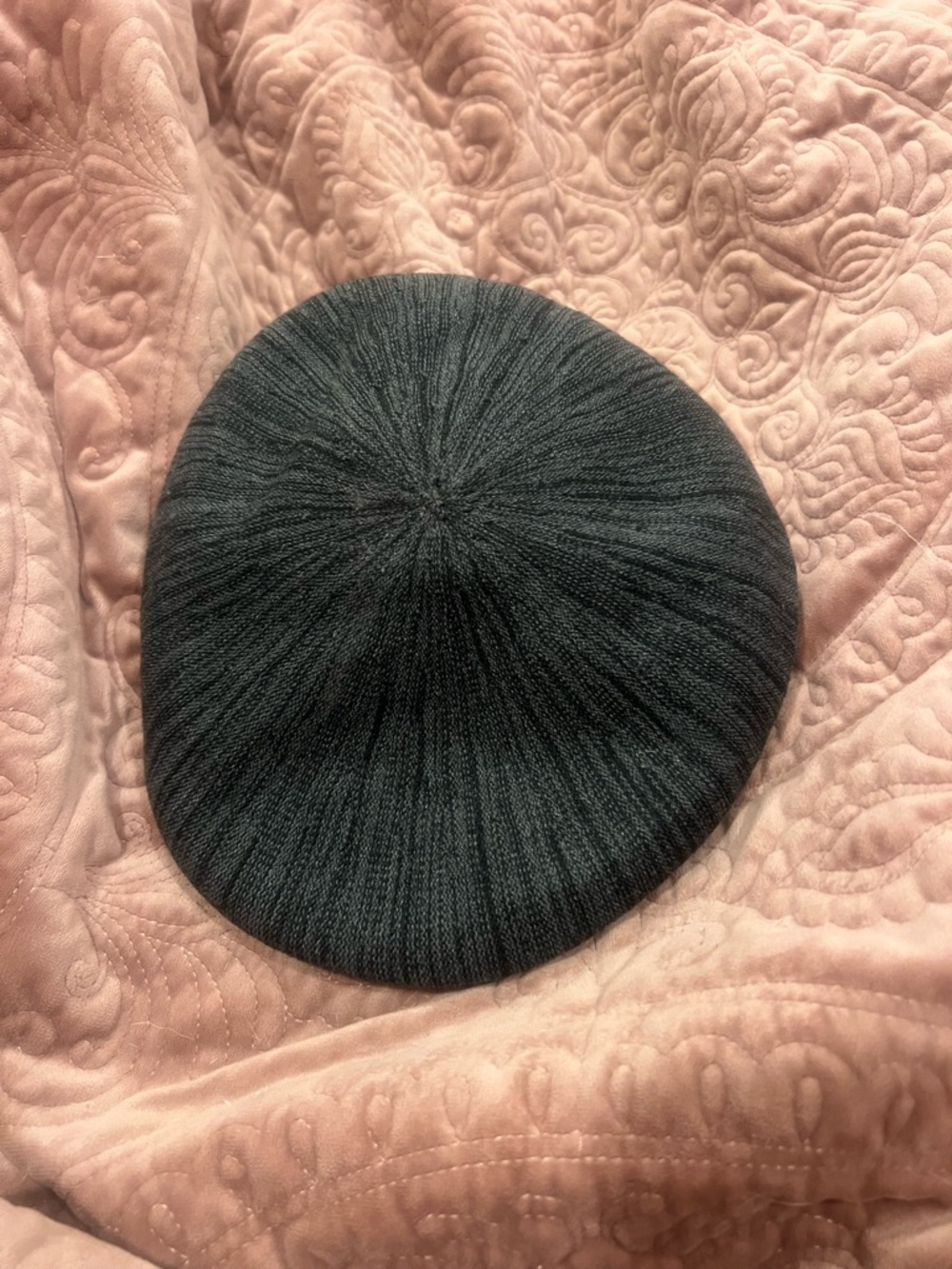 Kangol Charcoal Gray Ribbed Cap with Brim